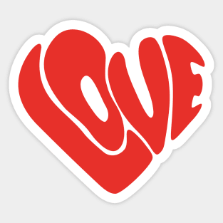 LOVE Heart Shaped Word Sticker